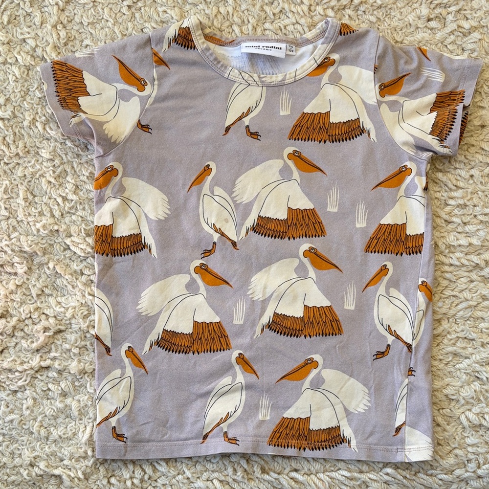 Mini Rodini light purple / gray tee